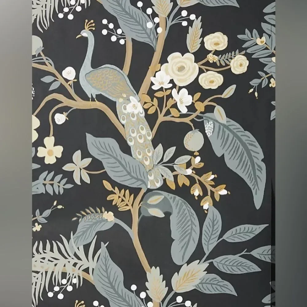 Anthropologie 1 Roll of Rifle Paper Co. Peacock Wallpaper